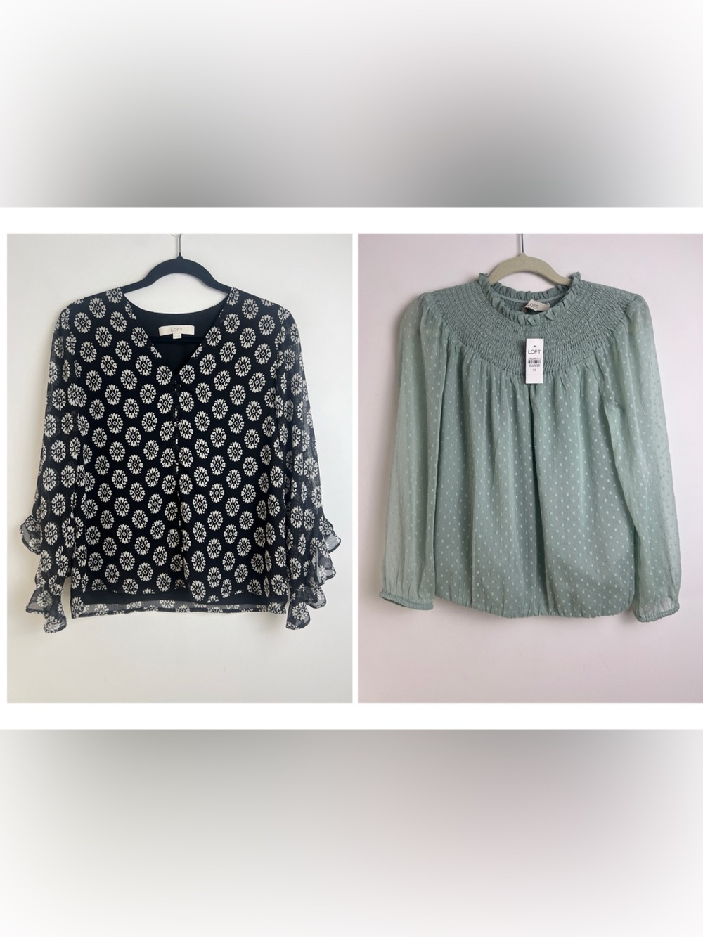 NEW LOFT XS Blouse Bundle X2 Career Lightweight Long Sleeve Bohemian Tops
